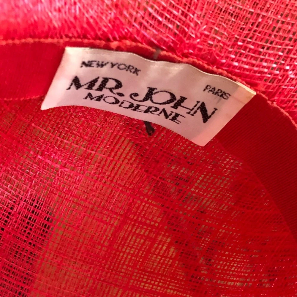 Vintage Wide Brim Red Straw Hat - Picture 10 of 10